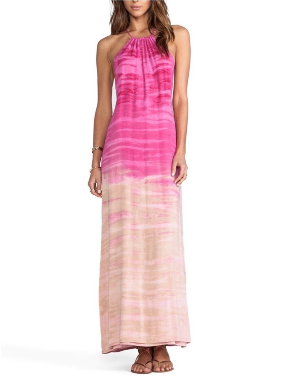 WOODLEIGH Fuchsia & White Tie-Dye Mila Maxi Dress
